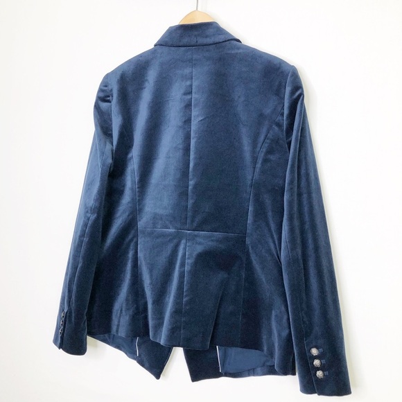 White House Black market teal blue velvet double breasted blazer - Picture 5 of 12